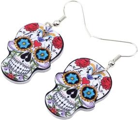 img 2 attached to Acrylic Halloween Skeleton Earrings Jewelry