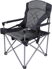 img 4 attached to 🪑 Varbucamp Heavy Duty Folding Camping Chair for Adults - Oversized and Padded, Supports 400lbs, with Cup Holder - Portable and Durable