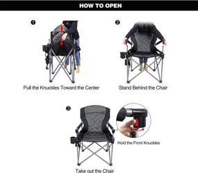 img 1 attached to 🪑 Varbucamp Heavy Duty Folding Camping Chair for Adults - Oversized and Padded, Supports 400lbs, with Cup Holder - Portable and Durable