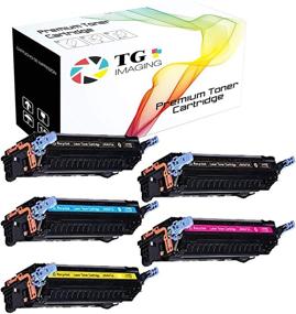 img 4 attached to 🖨️ (5-Pack) TG Imaging Compatible Toner Cartridge Set for HP 501A Q6470A - Used in HP 3600, 3800, CP3505 Printers