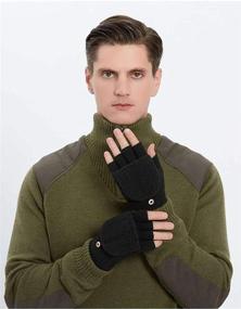 img 3 attached to 🧤 Warmth-On-The-Go: Unisex Winter Knitted Fingerless Self Heating Gloves