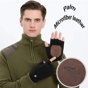 img 1 attached to 🧤 Warmth-On-The-Go: Unisex Winter Knitted Fingerless Self Heating Gloves