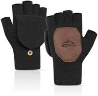 🧤 warmth-on-the-go: unisex winter knitted fingerless self heating gloves logo