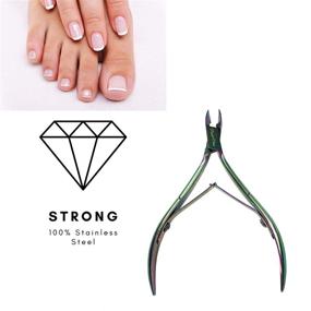 img 3 attached to Highly Sharp Professional Cuticle Cutter with Titanium Coating - Nippers for Hang Nails, Stainless Steel Scissors, Clippers, Trimmer & Remover for Pedicure, Manicure, Gel Removal - Essential Nail Tool