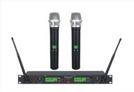 🎤 gtd audio 2x800 uhf diversity wireless hand-held microphone karaoke mic system 733 - improved sound quality and performance with 2 hand held mics logo