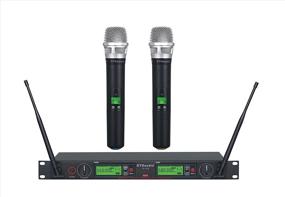 img 4 attached to 🎤 GTD Audio 2x800 UHF Диверсити Беспроводная ручная микрофонная система для караоке с микрофоном 733 - Улучшенное качество звука и производительность с 2 ручными микрофонами