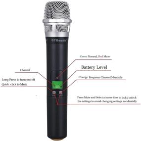 img 2 attached to 🎤 GTD Audio 2x800 UHF Diversity Wireless Hand-held Microphone Karaoke Mic System 733 - Improved Sound Quality and Performance with 2 Hand held mics