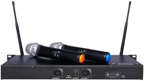 img 3 attached to 🎤 GTD Audio 2x800 UHF Диверсити Беспроводная ручная микрофонная система для караоке с микрофоном 733 - Улучшенное качество звука и производительность с 2 ручными микрофонами