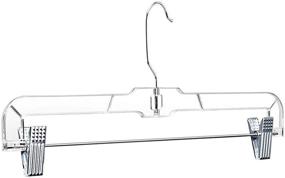 img 4 attached to 👚 25-Pack 14-inch Clear Plastic Skirt Hangers with Clips - Bulk Clip Hangers for Pants and Trousers by HOUSE Day