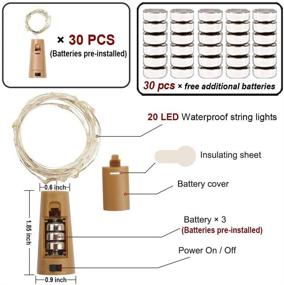 img 3 attached to 🍾 MUMUXI 30 Pack 20 LED Wine Bottle Lights with Cork - Fairy Mini String Lights for Party Wedding Halloween Christmas Decorations