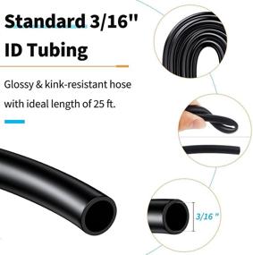 img 3 attached to 🐠 Pawfly 25-Ft Black Aquarium Airline Tubing Set with Suction Cups, Connectors, and Check Valves - Standard Air Pump Accessories