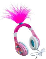🎧 glow in the dark trolls world tour poppy kids headphones - stereo sound, wired headphones for kids, 3.5mm jack, tangle-free, volume control, over ear children's headphones for travel (140) logo