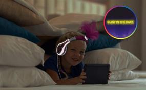 img 3 attached to 🎧 Glow in The Dark Trolls World Tour Poppy Kids Headphones - Stereo Sound, Wired Headphones for Kids, 3.5mm Jack, Tangle-Free, Volume Control, Over Ear Children's Headphones for Travel (140)