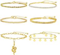 🦋 gold ankle bracelets set - adjustable chain butterfly beach anklet bracelet set for foot jewelry gifts by ìf me (6-12 pcs) logo