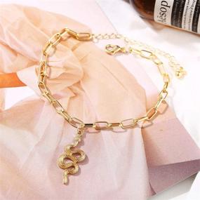 img 3 attached to 🦋 Gold Ankle Bracelets Set - Adjustable Chain Butterfly Beach Anklet Bracelet Set for Foot Jewelry Gifts by ÌF ME (6-12 Pcs)