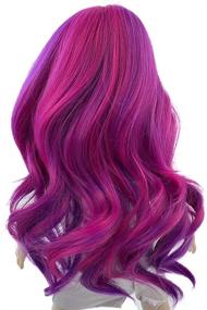 img 4 attached to 👩 MUZI WIG Кукольные волосы, длинные волнистые кудри фиолетового цвета, термостойкие парики для кукол ростом 18 дюймов