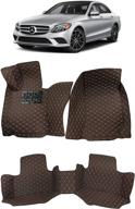 custom fit all weather heavy duty full coverage 🔖 floor mat for 2015-2020 mercedes benz c300 - brown single layer logo