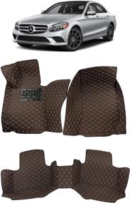 img 4 attached to Custom Fit All Weather Heavy Duty Full Coverage 🔖 Floor Mat for 2015-2020 Mercedes Benz C300 - Brown Single Layer