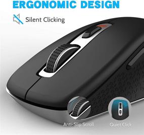 img 2 attached to 🖱️ Black Wireless Mouse - 2.4G Noiseless Cordless Mouse with 5 Adjustable DPI (Up to 2400), 6 Buttons - Portable Optical Silent Mice for Laptop, PC, Tablet, Mac, Notebook - Includes USB Nano Receiver