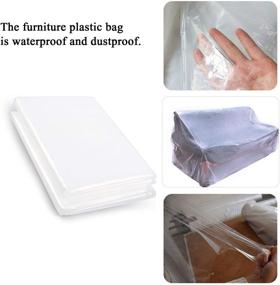 img 3 attached to 🛋️ Waterproof Plastic Couch Cover | Clear See-Through Furniture Protector | Sectional Sofa Cover - 92"Wx42"D