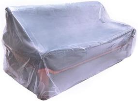 img 4 attached to 🛋️ Waterproof Plastic Couch Cover | Clear See-Through Furniture Protector | Sectional Sofa Cover - 92"Wx42"D