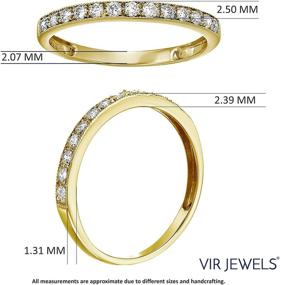 img 1 attached to 💎 Exquisite Vir Jewels Diamond Wedding Band: 1/4 cttw 14K Yellow Gold Prong Set with Milgrain - An Unforgettable Symbol of Eternal Love