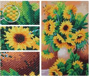 img 2 attached to Christmas Painting Sunflower Rhinestone Embroidery