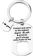 👮 law enforcement officer gift: keychain for husband - protect, serve & stay safe to return home logo