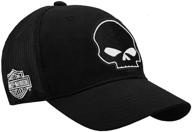 harley-davidson men's willie g skull logo cap - black | curved mesh trucker brim logo