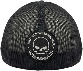 img 1 attached to Harley-Davidson Men's Willie G Skull Logo Cap - Black | Curved Mesh Trucker Brim