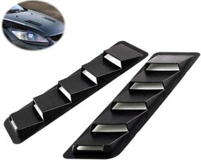 img 4 attached to 🚗 EIGIIS Universal Car Hood Vent Scoop Kit Enhancing Cold Air Intake Louvers - Improved Cooling Intakes for Auto Hoods, Vents & Bonnet Cover (Plain Black)