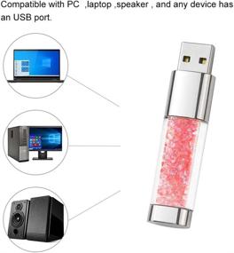 img 3 attached to 🔮 Милый розовый кристальный USB-флеш-накопитель 32 ГБ - Новая фишка BorlterClamp Память-накопитель для ручки.