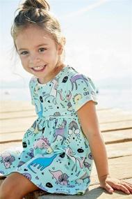 img 3 attached to 👗 Bumeex Toddler Girls Cotton Cartoon Print Dresses - Cute and Comfortable Styles for ages 1-7!