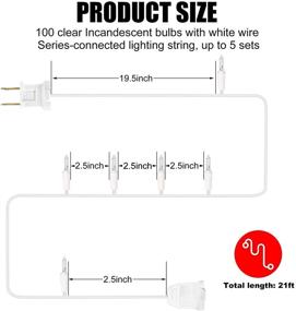 img 1 attached to 🎄 LIDORE Яркие рождественские световые гирлянды, белого цвета, 100 лампочек - 21FT, рождественская дерево, световая гирлянда для помещений и открытых пространств, для Дня Благодарения, свадьбы, декорирования дома, вечеринок на садовом участке (1 упаковка)