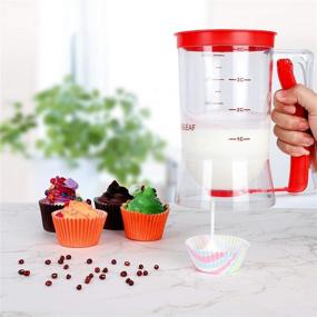 img 1 attached to 🧇 BBSTARZ Red Batter Separator Cupcake Pancake Waffle Dispenser with Measuring Tools