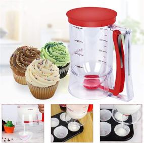 img 2 attached to 🧇 BBSTARZ Red Batter Separator Cupcake Pancake Waffle Dispenser with Measuring Tools