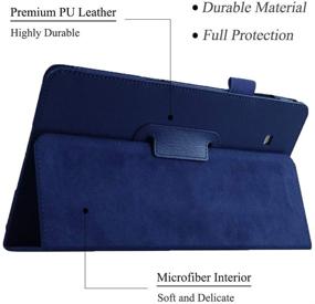 img 2 attached to 📱 EKVINOR Slim Leather Stand Folio Case Cover for Samsung Galaxy Tab E 9.6 Inch Tablet - Dark Blue (Fits All Versions SM-T560 T561 T565 and SM-T567V)