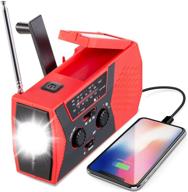 🔋 greatone emergency solar crank radio: portable am fm noaa weather radio with 2000mah power bank, sos alarm, flashlight, and reading lamp - red (model 018wb) logo