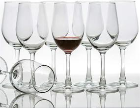 img 4 attached to 🍷 8-Pack of 12 Ounce Lead-Free All-Purpose Wine Glasses - Classic Design