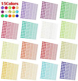 img 1 attached to 💎 PHOGARY Self-Adhesive Rhinestone Sticker 3600pcs Colorful Crystal Gem Stickers: 5 Sizes, 15 Colors | Bling Craft Jewels for DIY Nails, Festival, Carnival, Rave Makeup, Embellishments