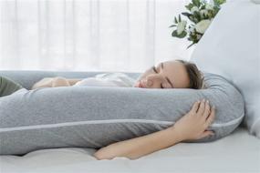 img 1 attached to Ultimate Comfort for Expecting Moms: U Shaped Pregnancy Pillow with Removable Jersey Cover in Elegant Grey