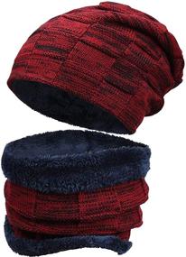 img 4 attached to 🧣 Winter Beanie Scarf Fleece Boys' Accessories by Newsfana