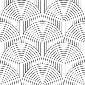 img 4 attached to Vibrant HaokHome 96033 Peel and Stick Wallpaper: Abstract Rainbow Black/White Design | Removable, Easy Contact Paper for Home & Bathroom Decor | 17.7in x 118in