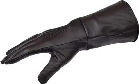 img 2 attached to 🧤 Premium Black Gauntlet Leather Gloves for an Authentic Medieval Experience