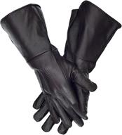 🧤 premium black gauntlet leather gloves for an authentic medieval experience logo