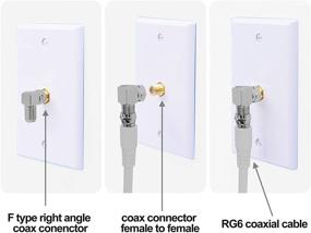 img 2 attached to 🔌 F-типа коаксиальный кабель с правым угловым разъемом Kaunosta - Мужской к Женскому Быстрый адаптер для установки в труднодоступных местах, монтажа плоских панелей телевизора и пластин на стену – угол 90 градусов – 2 штуки.