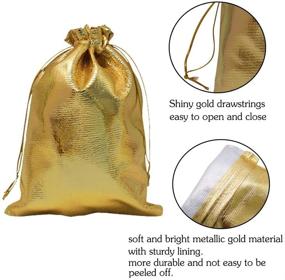 img 2 attached to 🎁 Premium HRX Package Gold Gift Bags Drawstring 100pcs - 5 x 7 inches Jewelry Pouches: Perfect for Wedding, Birthday, Christmas, Candy Bar & Party Favors