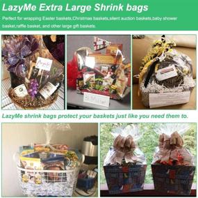 img 1 attached to Premium Quality Extra Large Jumbo Shrink Wrap Bags - Clear Cellophane Bags for Easter Baskets (5 pcs, 35 x 44 Inch)