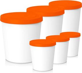 img 4 attached to 🍨 BPA-Free Ice Cream Containers Set – Quart Size and 6-oz Kitchen Containers for Sorbet, Sherbet, Soup and More – Freezer Safe with Lids