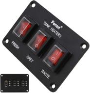 🔴 12v switch box panel, 30a rocket on&amp;off switch with red indicator light for rv tank system, ip66 waterproof control gang kit for rv tank heating pad logo